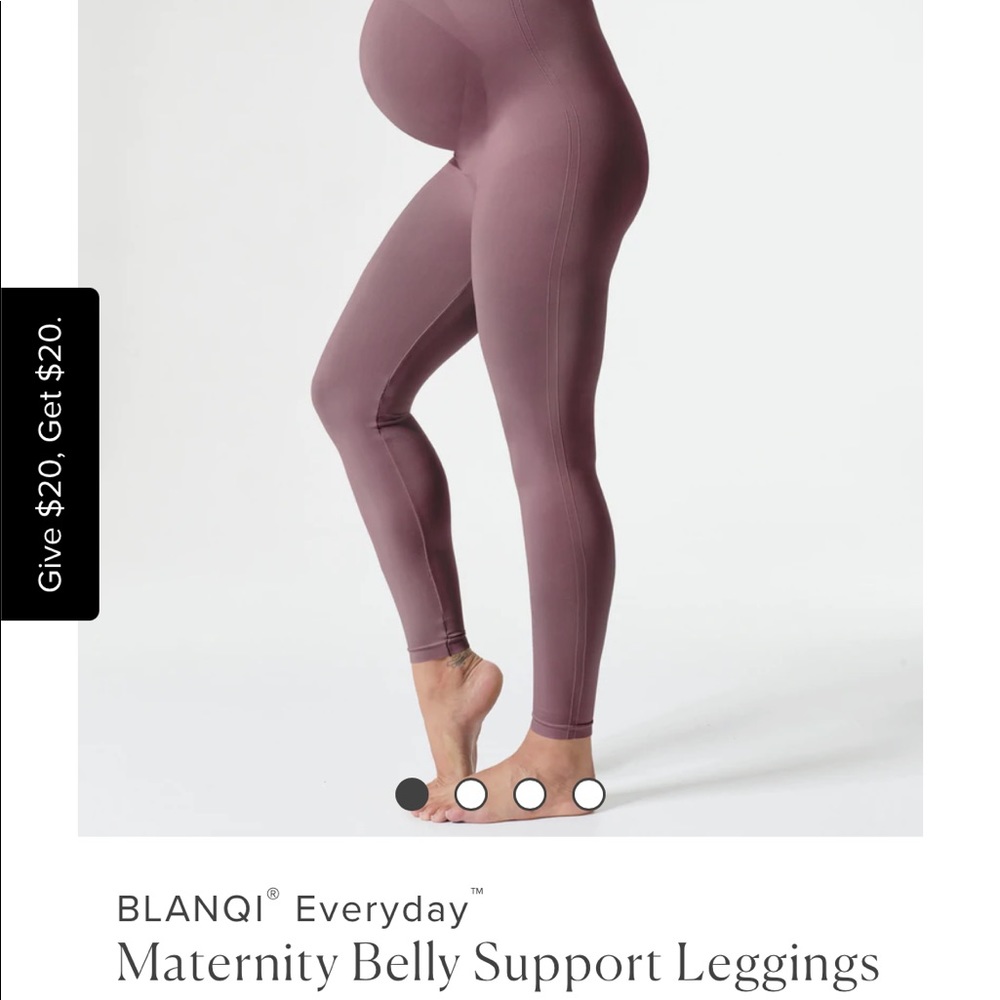 Blanqi maternity belly support leggings: Medium, Soft Fawn color